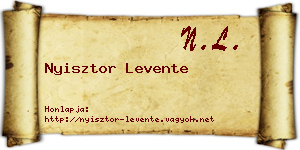 Nyisztor Levente névjegykártya